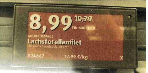 Rechtswidrige Preisauszeichnung bei Aldi Süd